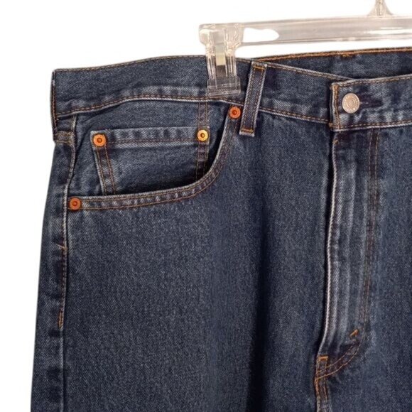 Levis 505 Size 38x29 Mens Regular Fit Straight Leg Jeans Blue Denim Classic 2018 - Picture 3 of 11